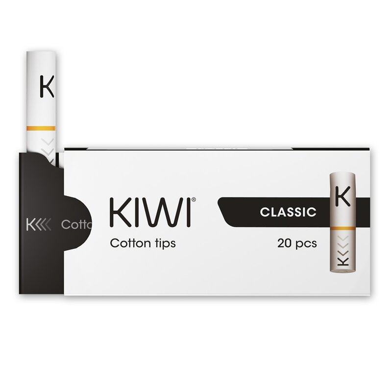 KIWI Cotton Filter Tips - 20 Stück je Packung - White