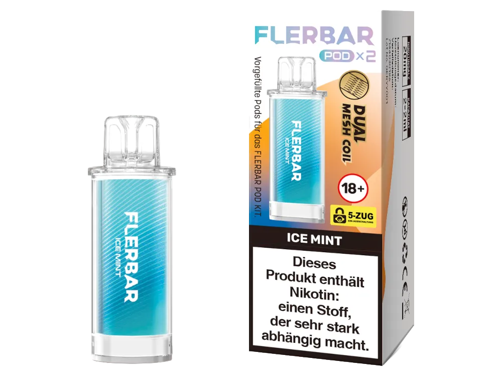 Flerbar Pod Ice Mint 20mg/ml Nikotinsalz 2 Stück