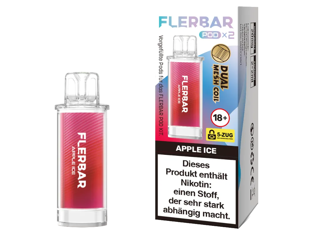Flerbar Pod Apple Ice 20mg/ml Nikotinsalz 2 Stück 